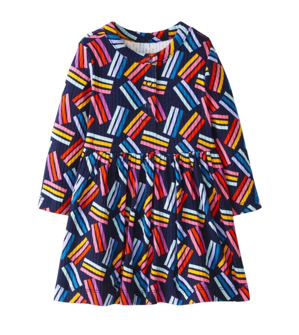 NEW! Hanna Andersson Baby Long Sleeve Rib Knit Dress. Size 2.  Navy